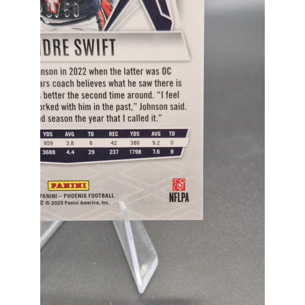 2025 Panini Phoenix D'Andre Swift #123 Teal Mojo /50 SSP Chicago Bears